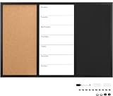 Navaris 3-in-1 Cork Board Whiteboard Chalkboard 90x60cm Magnetic Memo view 6