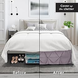 Nestl Dusty Purple Bed Skirt King Size, Pinch Pleat