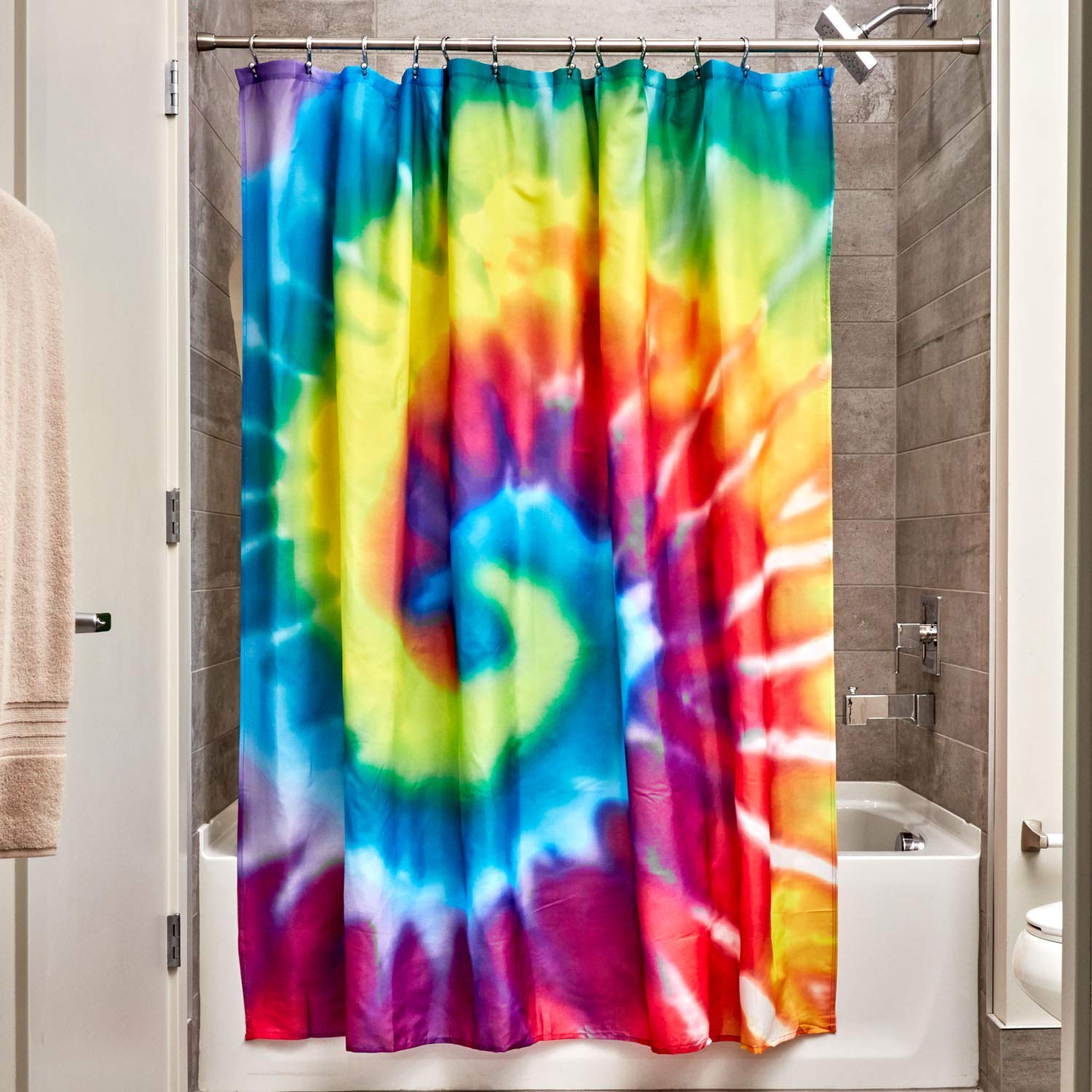 Idesign Tie Dye Shower Curtain High Bathtub Curtain Made Of