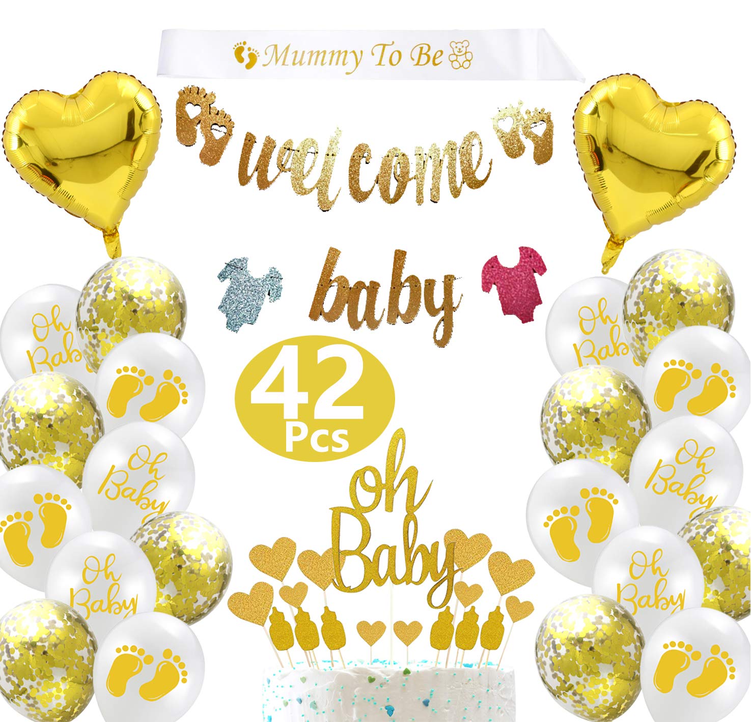 Fachy Baby Shower Decorations Gender Neutral Reveal Supplies Boy