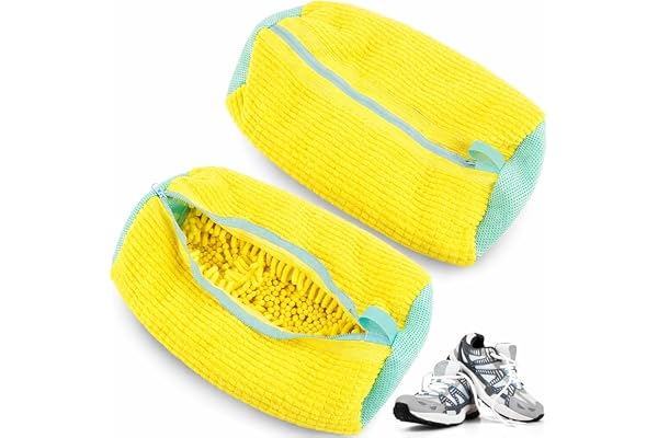 Bolsa para Lavar Tênis Sapatos Premium Máquina Malha Chenille Protetora Reutilizável com Zíper