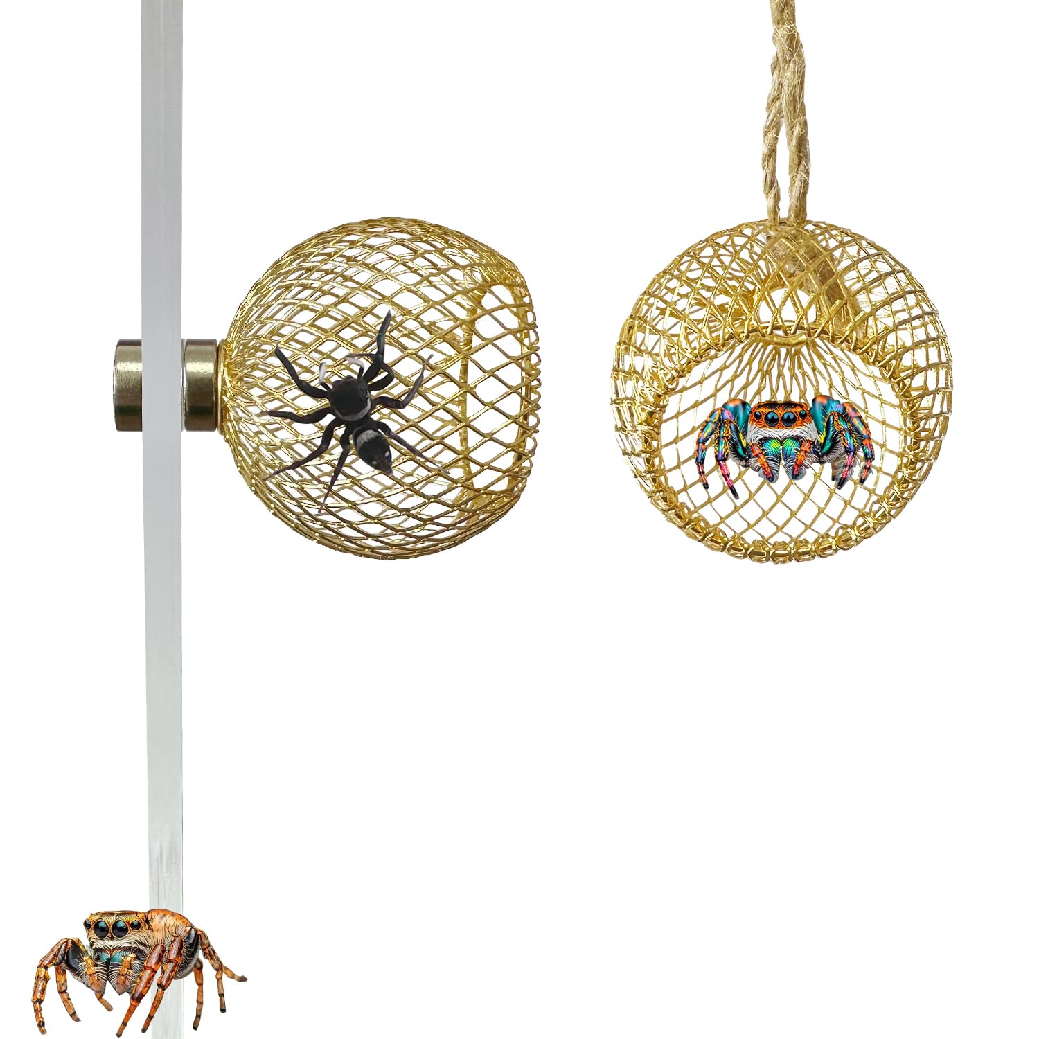 Heyshapeing 2PCS Jumping Spider Hide - Enclosure Accessories for Pet Spiders-Spider Hideout Decor (Terrarium Not Included)