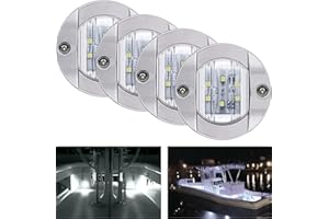 LED Deck Lights,12V Round Marine Boat Interior Lights Transom Mount Stern Anchor Lights LED Night Fishing Lights IP67 Waterpr