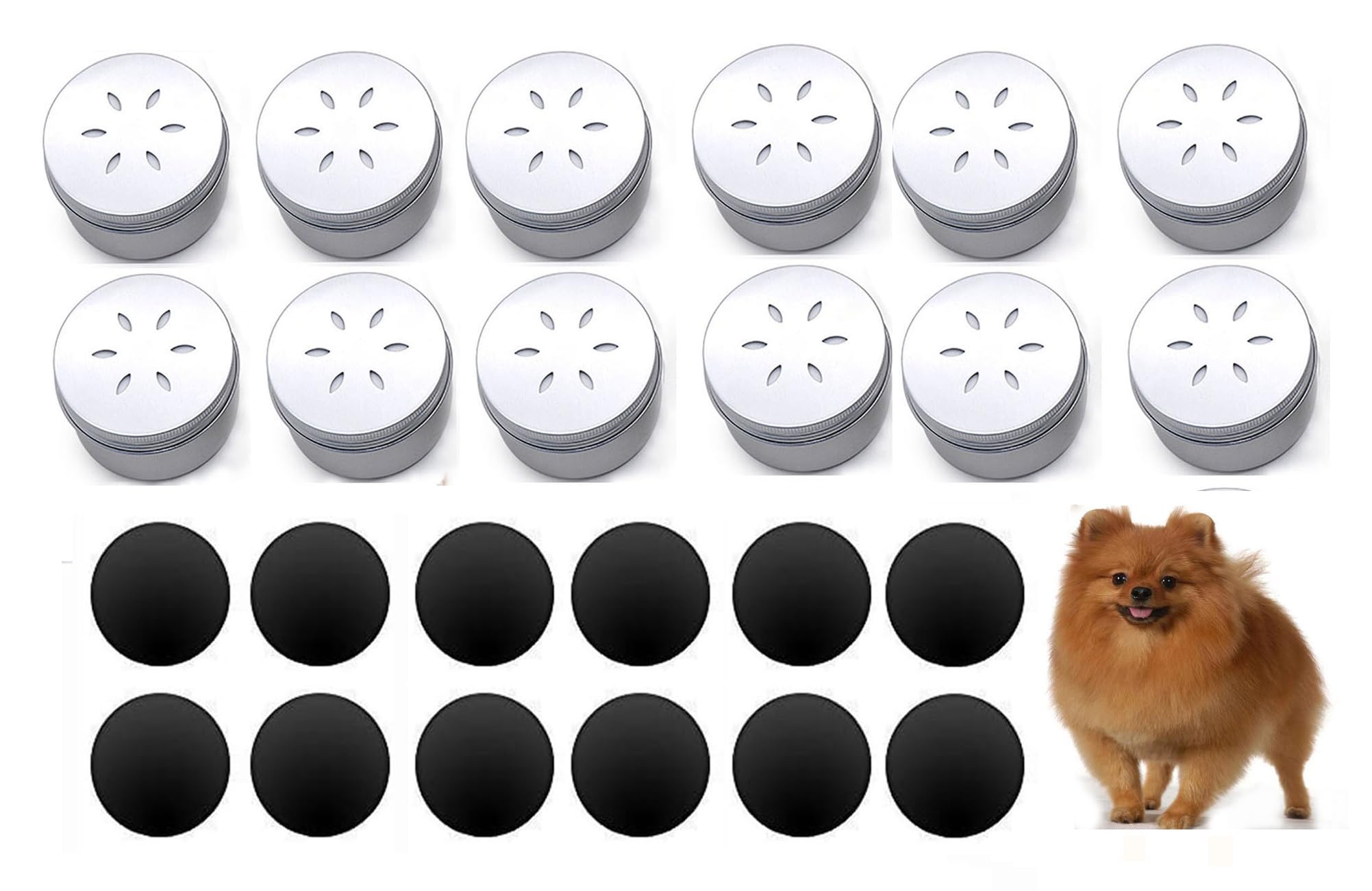 Photo 1 of 12 Pack Dog Nose Metal Container with 12 Magnetic Dogs Scent Work Tins Scent Training Box Dog Scent Training Kit Smell Training Canisters Aluminum Cans for Dogs Training