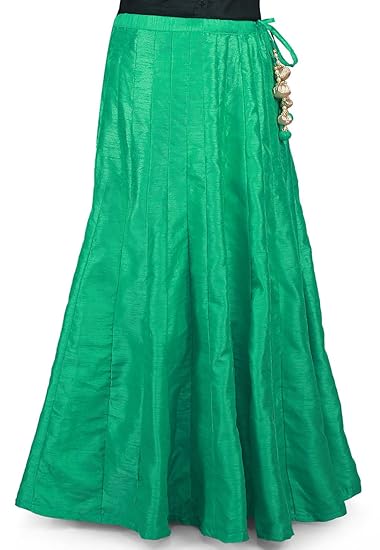 Buy Utsav Fashion Plain Bhagalpuri Silk Long Skirt In Sea Green At Amazon In
