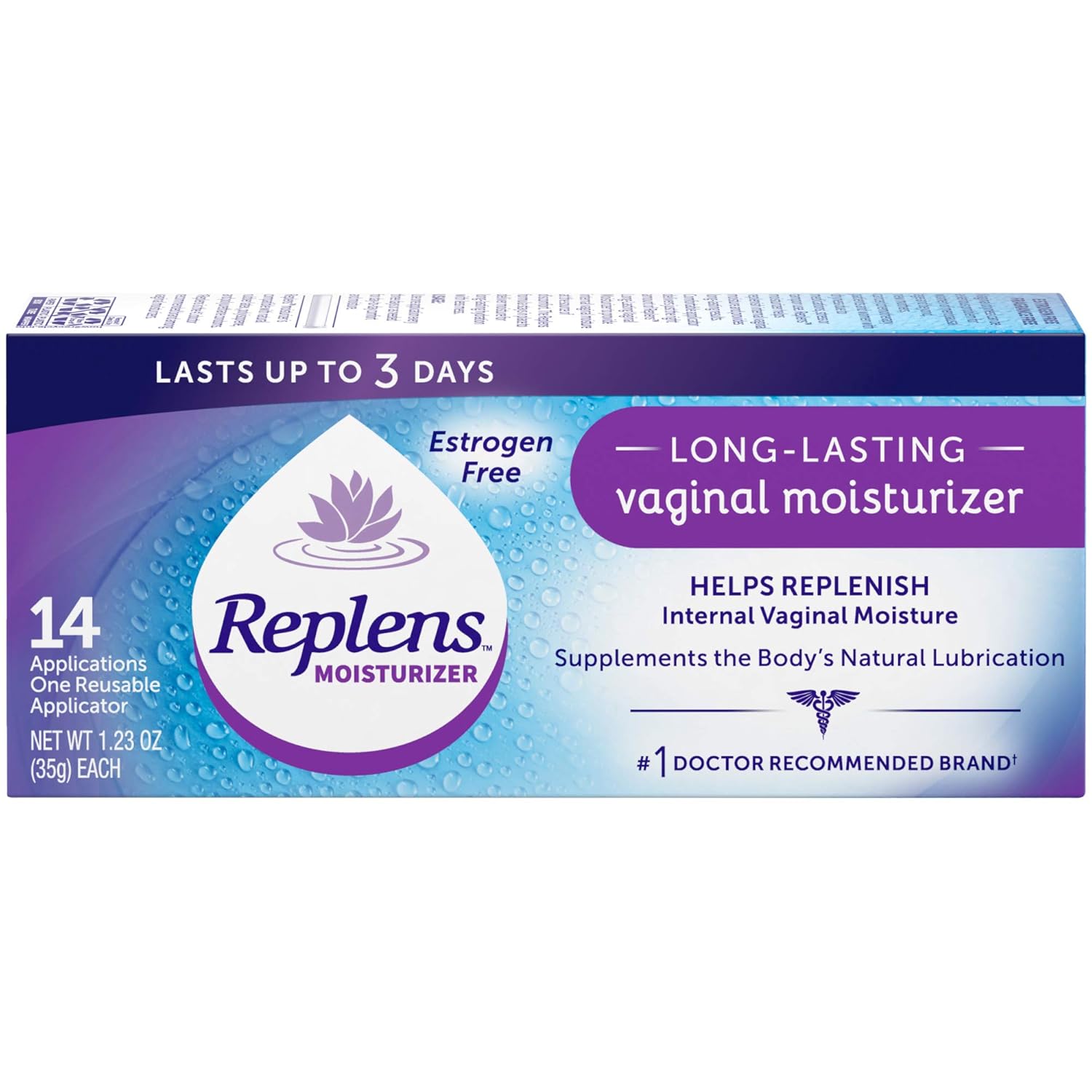 Replens Long-Lasting Vaginal Moisturizer, 14ct with reusable applicator: Health & Personal Care