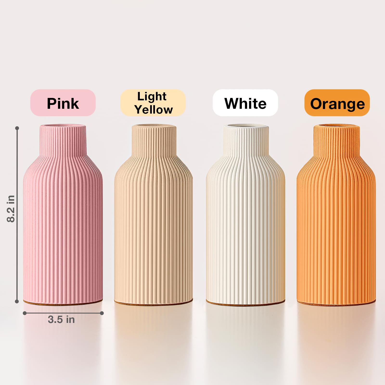 Mfacoy White Ceramic Flower Vase, Minimalist Decor, Modern Home Decorative Vase, Small Pampas Grass Vases For Kitchen, Bedroom, Office, Living Room, Bathroom, Shelf Centerpiece Table Decorations(8 in) - Image 5