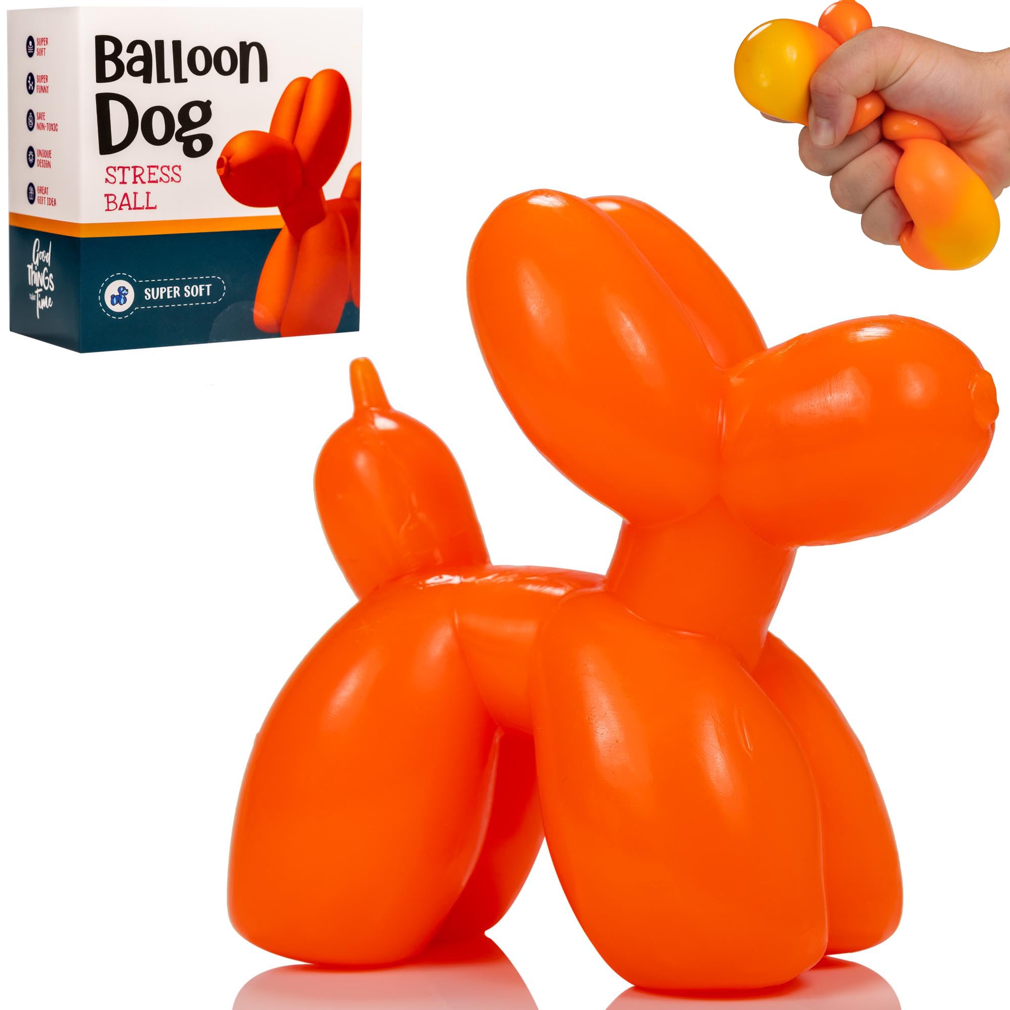 Gifton - Balloon Dog DNA Stress Relief Ball - Novelty Squeeze Sensory Fidget Toy for Anxiety Physio Therapy - Gift for Kids Boy Girl Birthday Present for Adults Men Women - Christmas Stocking Filler