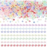 595Pc 4mm Faceted Rondelle Glass Beads Colorful Glass Rondelle Beads Transparent Rondelle Loose Spacer Beads for DIY Bracelet Earring Necklace Jewelry Making