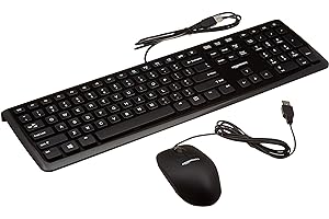 �鶹�� Basics USB Wired Computer Keyboard and Wired Mouse Bundle Pack
