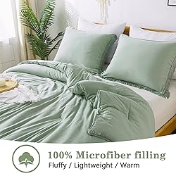 Andency Sage Green Tassel Comforter Set