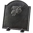 Plow & Hearth Pine Cone Design Cast Iron Fireback -18"W x 1"D x 20"H, Boosts Fire Efficiency & Heat, Protects Firebox & Masonry
