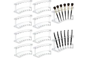 SOUJOY 8 Pack Acrylic Pen Display Stand, 6-Slot Pen Holder Rack, Eyebrow Pen Stand, Makeup Brush Rack Organizer for School Of