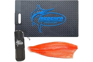 Mershca Fish Fillet Mat 14"x24", with Storage Bag, Portable Fish Cleaning & Cutting Board Grips Fish for Easy Filleting, Fish Mat for Scaling Fish