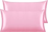 NTBAY Silk Satin Pillowcases 2 Pack 50x90 cm Pink Envelope Closure