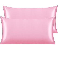 NTBAY 2 Pack Satin King Pillowcases for Hair and