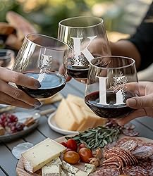 Physkoa Initial Wine Glass Stemless-【Etched