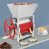 Manual Coffee Bean Peeling Machine, Hand Crank Coffee Beans Peeling Machine Wide Feed Inlet Handwheel Handle and Dual Discharge Ports Reinforced Crossbar for Use In Shops Farms Homes Etc