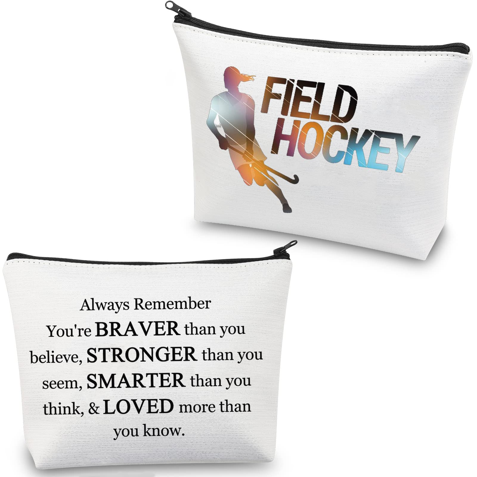 Field Hockey Gift for Women Makeup Bag Field Hockey Player Gift Field Hockey Girls Gift Field Hockey Lover Gift Cosmetics Bag (Field Hockey Bag)