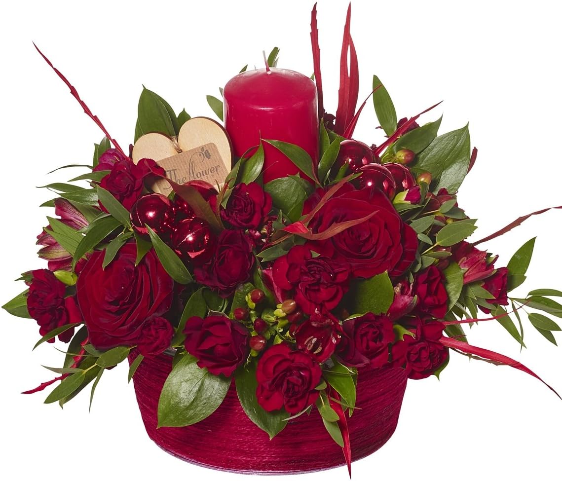The Flower Rooms - Christmas Table Centre Candle Arrangement Birthday Flowers Congratulations Thank You Gifts - Extra Large