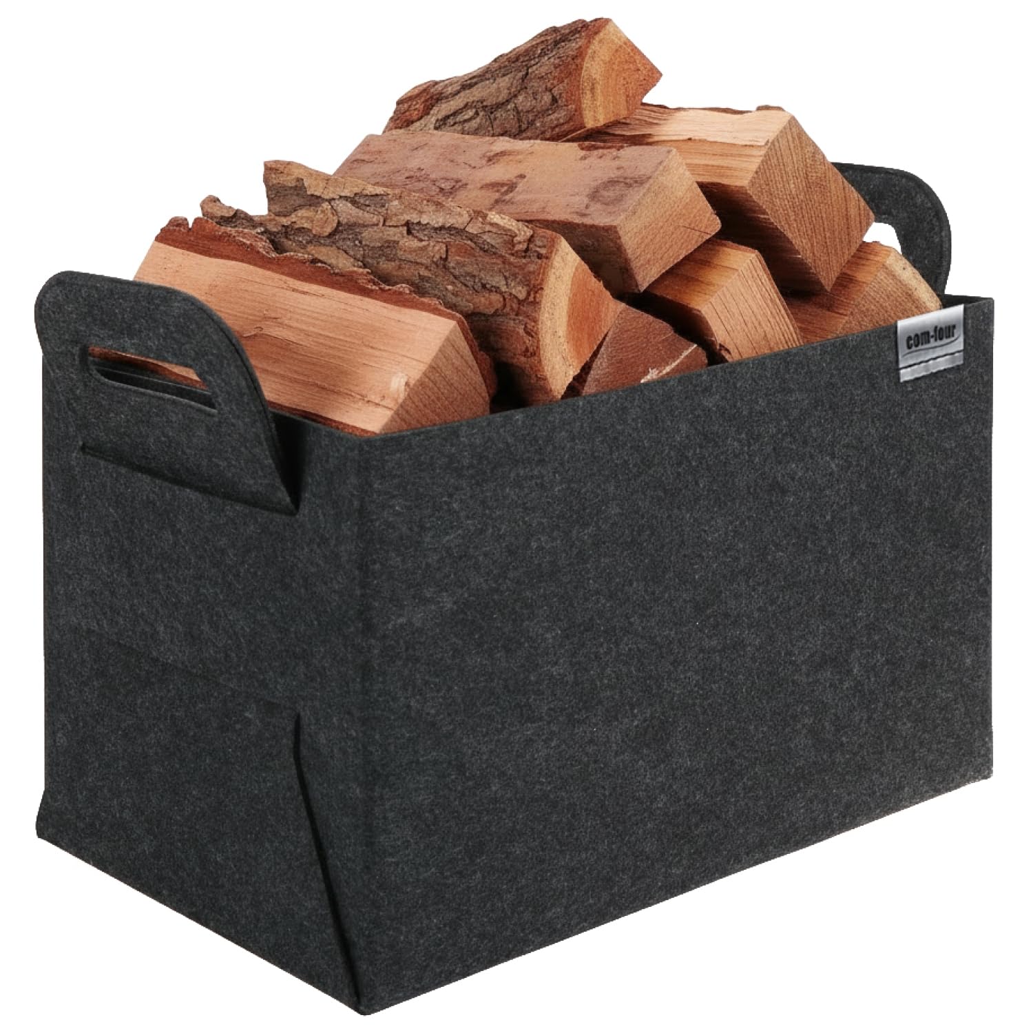 COM-FOUR® felt bag XXL for shopping - transport bags for newspapers, waste paper and shopping - firewood bag for firewood - shopping bag (01 piece anthracite 44x31cm)