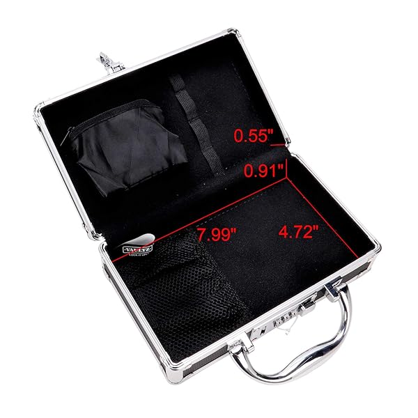 VAULTZ LOCKING MEDICINE CASE WITH COMBINATION LOCK – PORTABLE LOCK BOX BRIEFCASE FOR MEDICATIONS, CASH & VALUABLES, ORGANIZED STORAGE CASE WITH HANDLE, 3 PACK