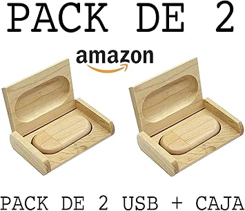 USB de Madera (16GB) PACK de 2 USB De Madera + Caja de madera Para Fotógrafos