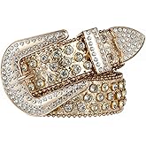 JFYSJH Rhinestone Belt Western Cowboy Cowgirl bb Belts Bling Glitter y2k Studded Waist Belt for Jeans Plus Size