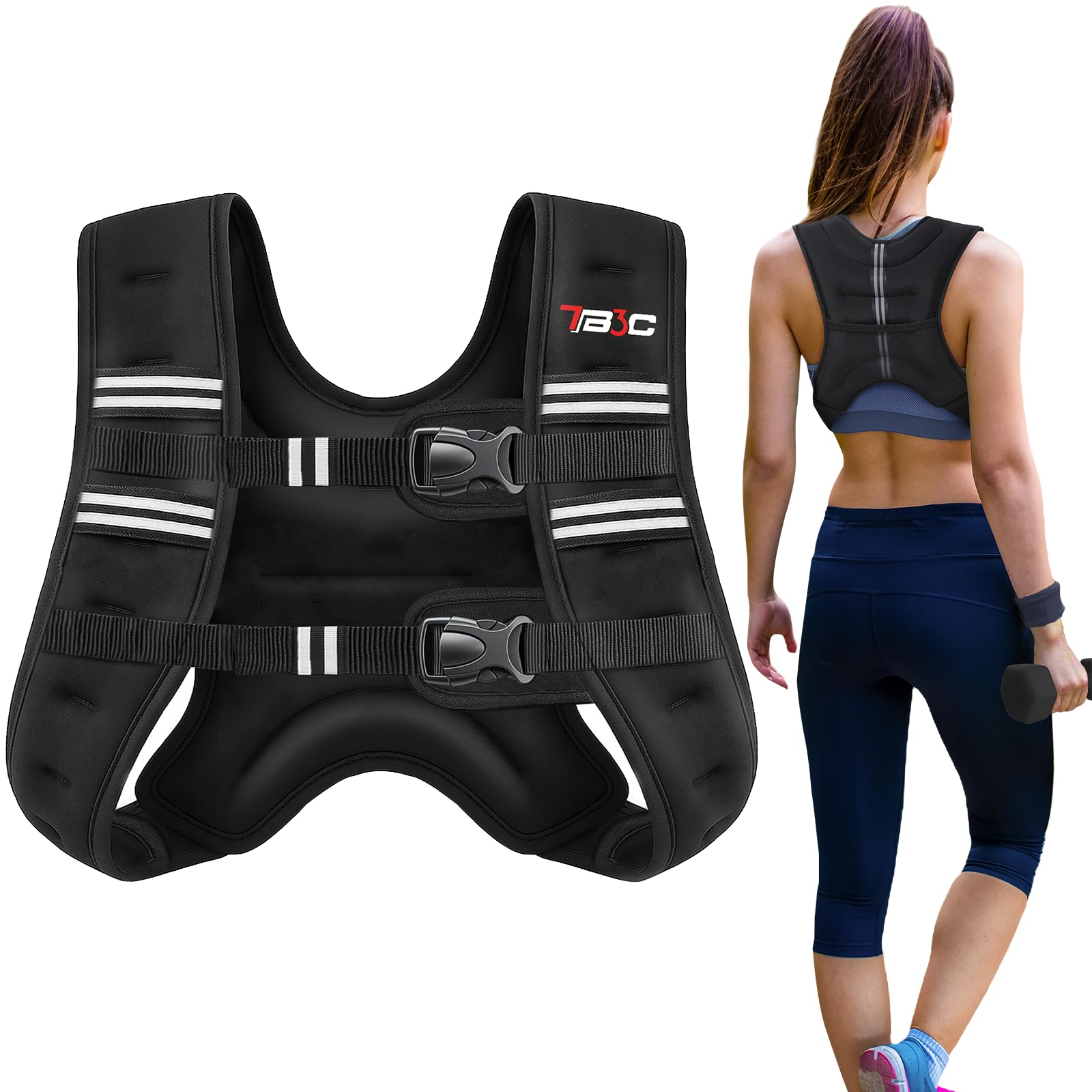 Photo 1 of Weighted Vest Woman, 12 LB Womens Weight Vest for Walking, Strength Training Weight Vests for Men, Reflective Stripe Fitness Vest for Workout Running Jogging