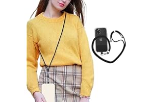 HOTEMIA Crossbody Lanyard with Adjustable Nylon Neck Strap,Compatible with Most Cell Phones (Black 1 PACK)
