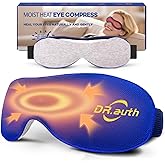 Heated Eye Mask - Microwave Hot/Warm Compress for Dry Eyes, Stye, Chalazion, Blepharitis & MGD Relief, Reusable Moist Heat Therapy Pad, Washable Cover, Ergonomic Fit, Adjustable Strap, Comfort Blue