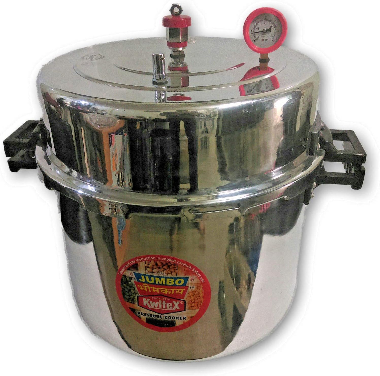 LARGE JUMBO COMMERCIAL ALUMINUM PRESSURE COOKER 108 LITER STEAMER COOKING POT