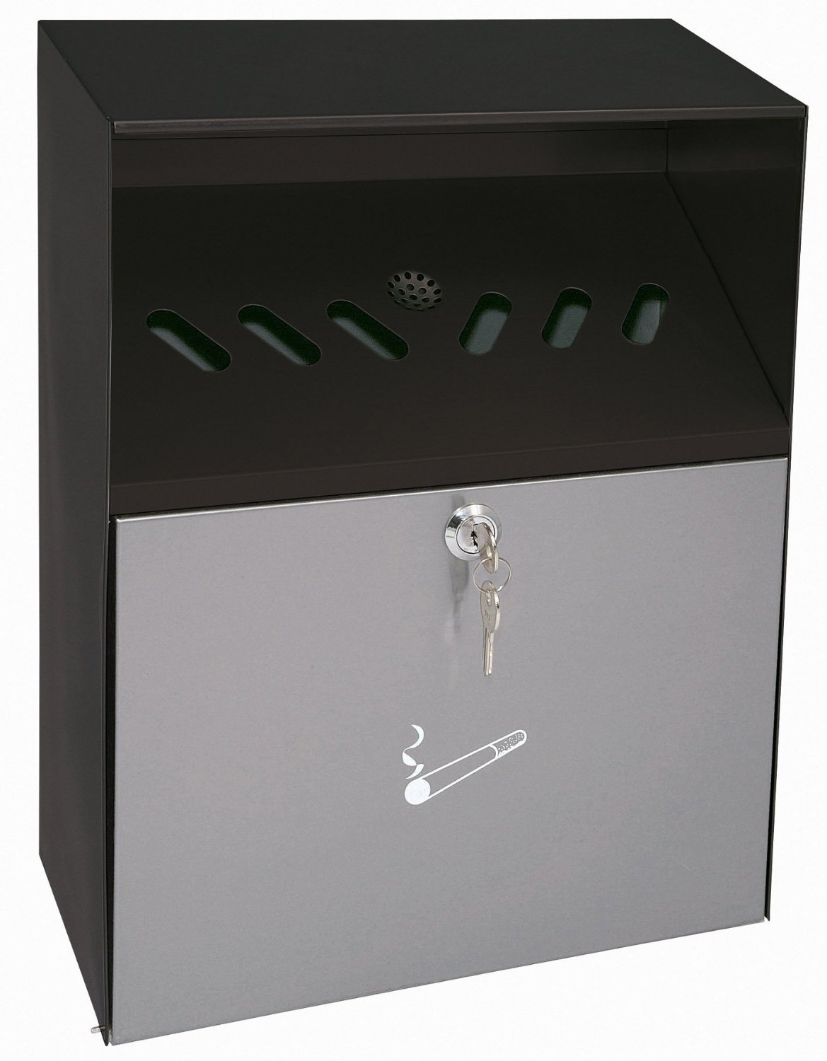 WEDO Weather protection roof, wall ashtray, stainless steel, black/grey, 28 x 14 x 37.3 cm