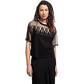 Armani Exchange Women's Cropped Mesh Logo Tee