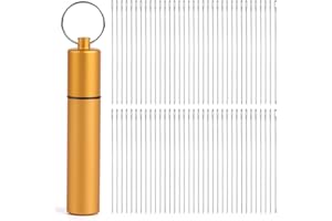 GarfxG 70 pcs Beading Needles Straight Beading Needles for Jewelry Making, Size 10-0.018" *1.89" Length Fine Thread Seed Beads Needles with Metal Storage Tube for Bead & Sequin Embroidery Crafting DIY