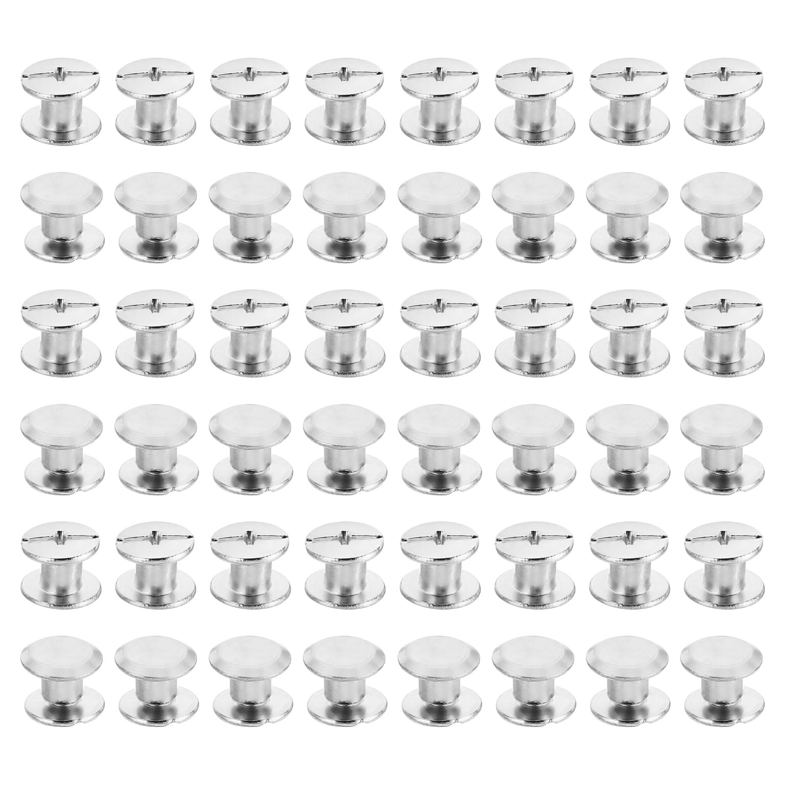PATIKIL M5x4mm Chicago Screws, 50 Sets Chicago Screws Phillips Binding Post Screw Bolts Leather Rivets Brass Fasteners Connectors Steel for Leather Belt Scrapbook Photo Albums, Silvery