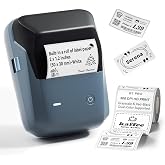 NIIMBOT B1Pro Label Maker, 300DPI HD Sticker Printer for Photo, Blue | Red&amp;Black Dual-Color Label Printer for Stores, Small Business, Built-in a Roll of Label(2 x 1.2 inches-White)