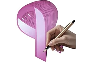 COGONT 100pcs Large Pink Ribbon - Donation Paper Ribbons - for Breast Cancer Awareness Month. Pink Ribbon Shaped Donation Ribbons for Donations, Fundraising & Decorations