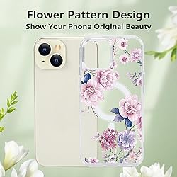 Tcaraersing for iPhone 15 Flower Magnetic Case