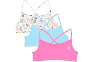 Tommy Bahama Girls Bralette 3-Pack - Soft, Breathable Cotton, Tag-Free Comfort, Training Sports Bra Set for Kids and Teens