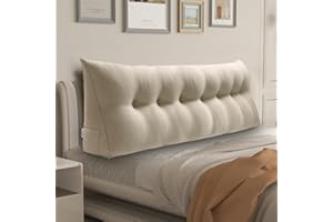 WOWMAX Headboard Wedge Pillow King Triangular Headboard Pillow Bed Wedge Pillow for Headboard Wedge Pillow Headboard for Daybed Bunk Bed Large Bolster Pillow for Bed, 85% Linen 15% Cotton Blend