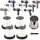 Feenynic 4Pack Hepa Filters(2.24in*2.24in*1.87in) +1Pack Steel Filter Replacement Compatible with EYYA LT-135, Svoko LT-145 Handheld Vacuum, Washable Filters Works with JONYJ, AX2V, AHNR Handheld Vac
