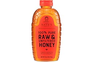 Nate's 100% Pure, Raw & Unfiltered Honey - Award-Winning Taste, 32oz. Squeeze Bottle