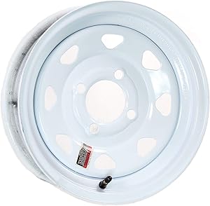 2-Pack Trailer Wheel White Rims 13 x 4.5 Spoke Style 4 Lug On 4