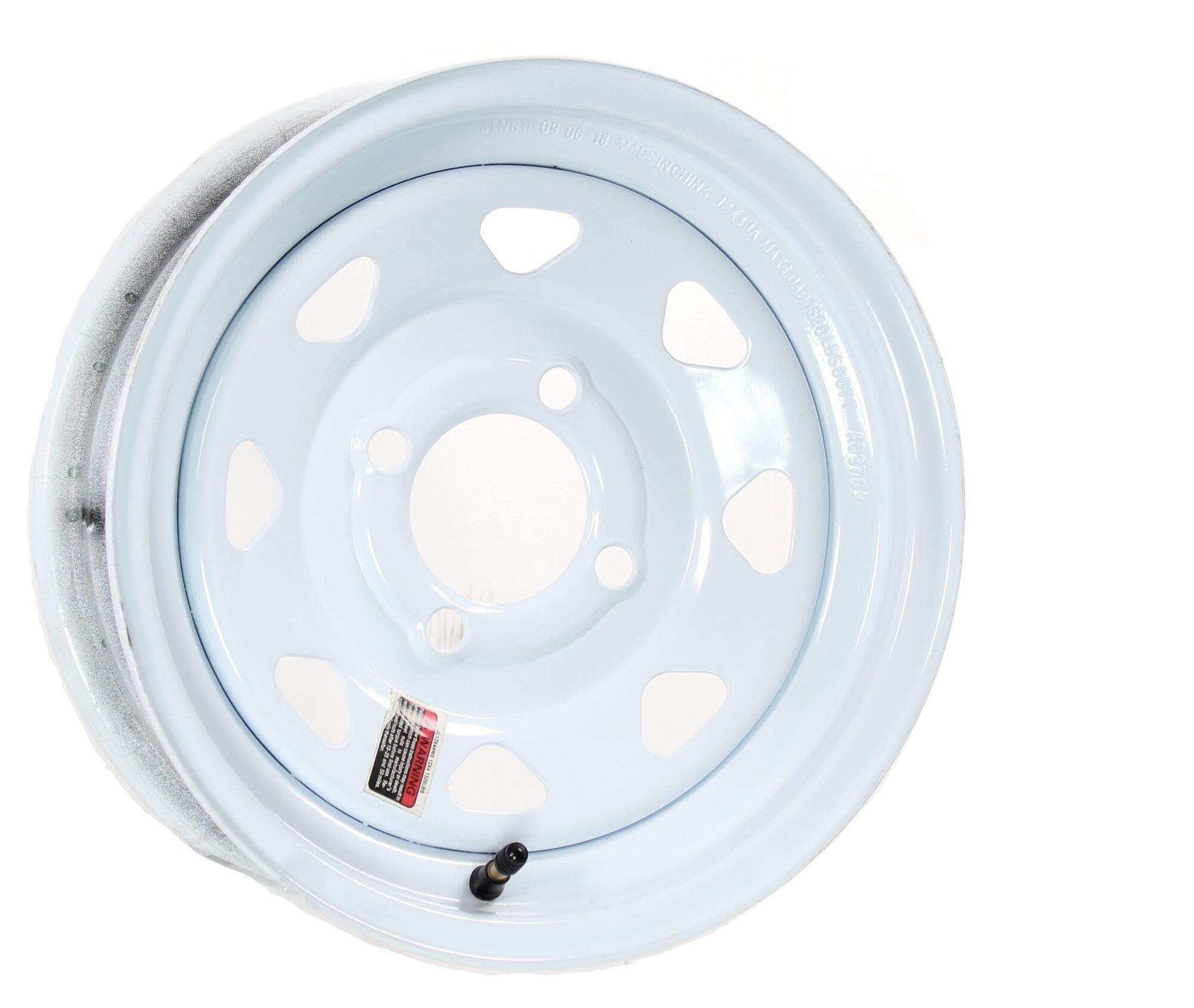 eCustomrim Rueda de remolque Llanta blanca 13x4.5 13 pulgadas x 4.5 Estilo de radios 4 lengüetas en centro de 4 pulgadas