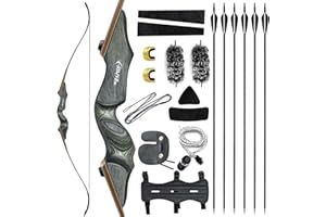 Black Hunter Bow 60" Takedown Recurve Bow and Arrow Adult 20-60lbs Archery Bow Set Left Hand Recurve Bows for Adults Hunting 