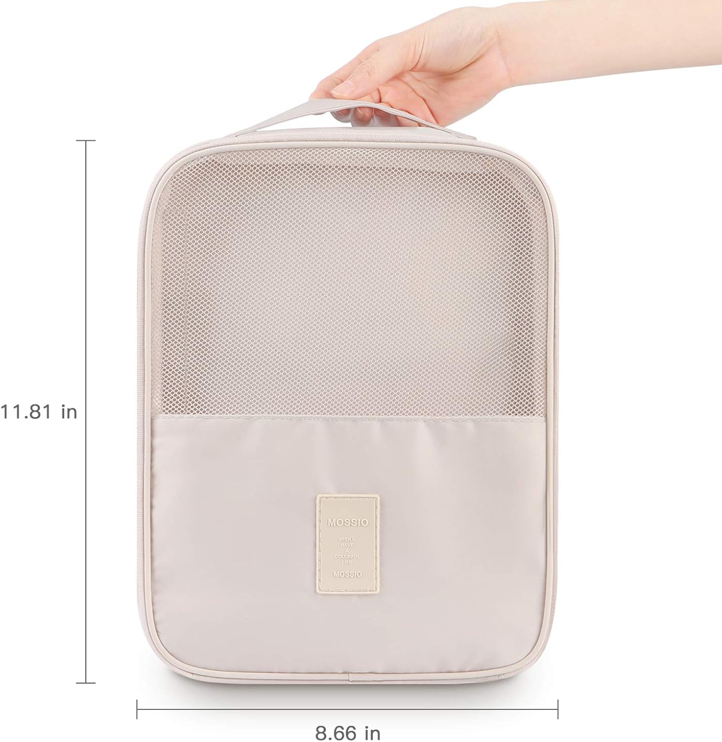 Shoe Bag,Mossio Large Waterproof Shoe Organizer with Zipper for Men & Women Beige: Shoes