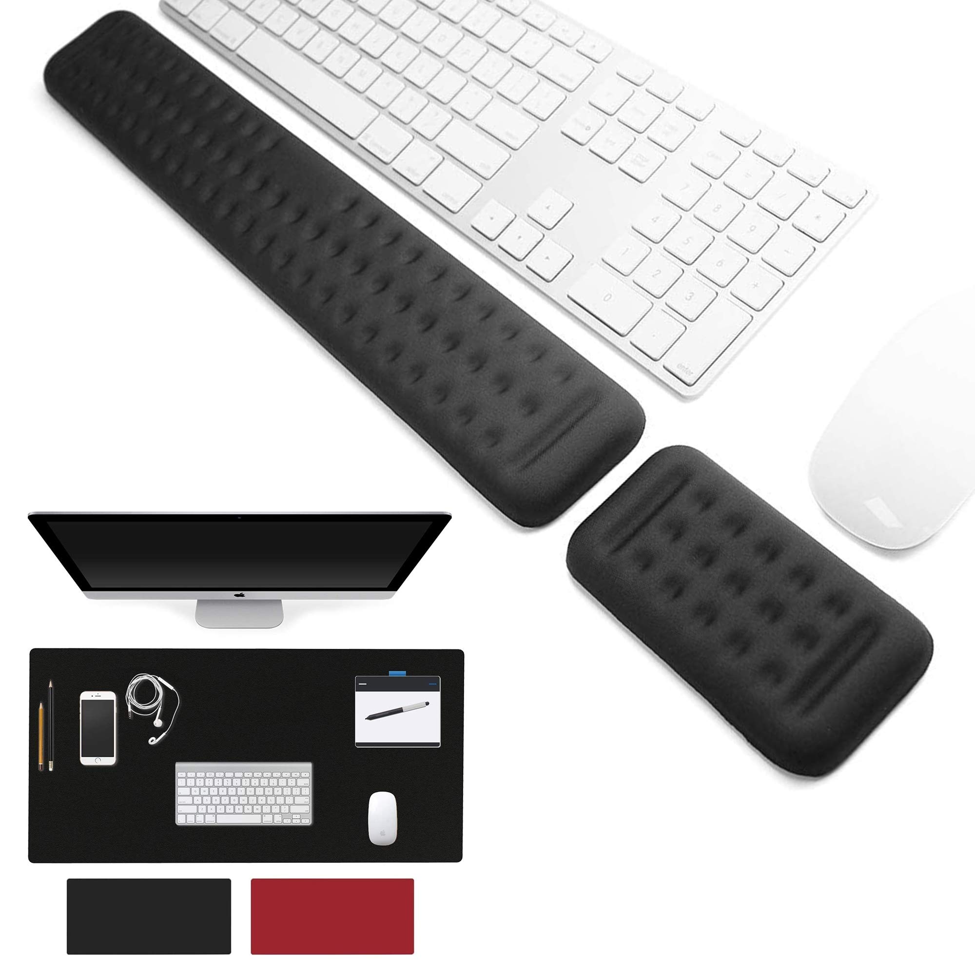 Buy SAKLAM 3 IN 1 Memory Foam Keyboard & Mouse Wrist Rest Pad & Double