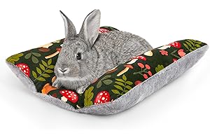 Hedgeink Rabbit Bed 15"X14"Thickened and Soft Bunny Bed Washable Cuddle Cushion Plush Mat Double-Sided Plush Small Pet Flop Mat Cotton Pillow for Rabbit