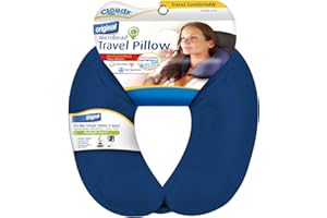 Cloudz Dual Comfort Microbead Airplane Travel Neck Pillow. Super Soft Cozy Plush Fabric on One Side, Cool Relaxing Spandex on The Other! Customize Your Comfort and Support at Home or On The Go!- Blue